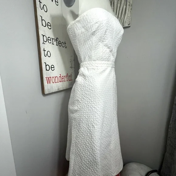 Piazza Sempione Italy Seersucker lined strapless cocktail dress - Picture 8 of 12